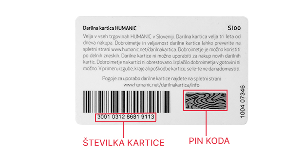 darilna kartica pri humanicu
